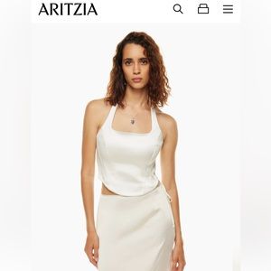 ARITZIA WILFRED SILK BUSTIER TOP NWT